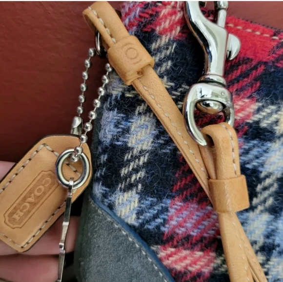 COACH Wool Plaid Mini Wristlet Bag - Picture 5 of 5
